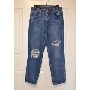 American Eagle Jeans Distressed Mom Straight Women's Size 8 Waist 29" Inseam 27"